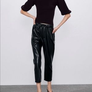 Zara faux leather joggers